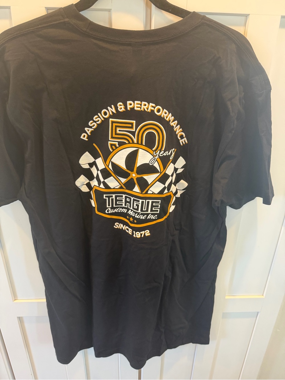 NWT Size-XL Teague Custom Marine Black 50th Anniversary  T-Shirt